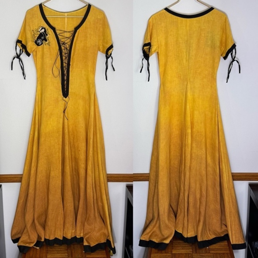 Hufflepuff ombre orange fade medieval fair gown